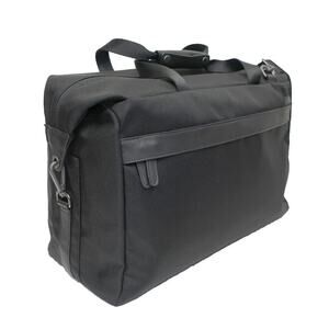 Boconi Ballistic Nylon Weekend Duffel Bag Nappa Leather Trim Black NWT $379